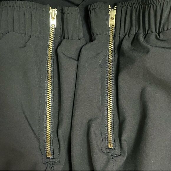 Albion Black Square Neck Overall Jumpsuit Sz Small Cinch Waist Adjustable Straps - Picture 8 of 12